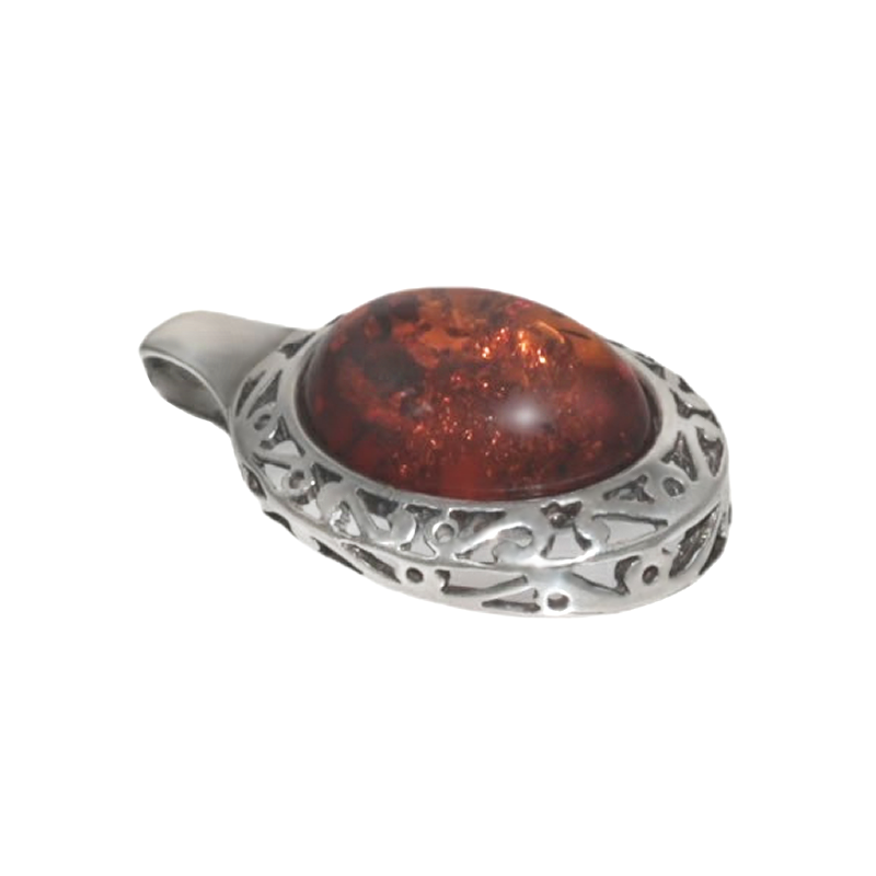 SILVER PENDANT WITH AMBER_GDSB-212