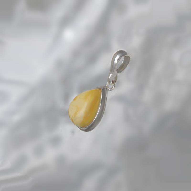 SILVER PENDANT WITH AMBER_GDSB-238