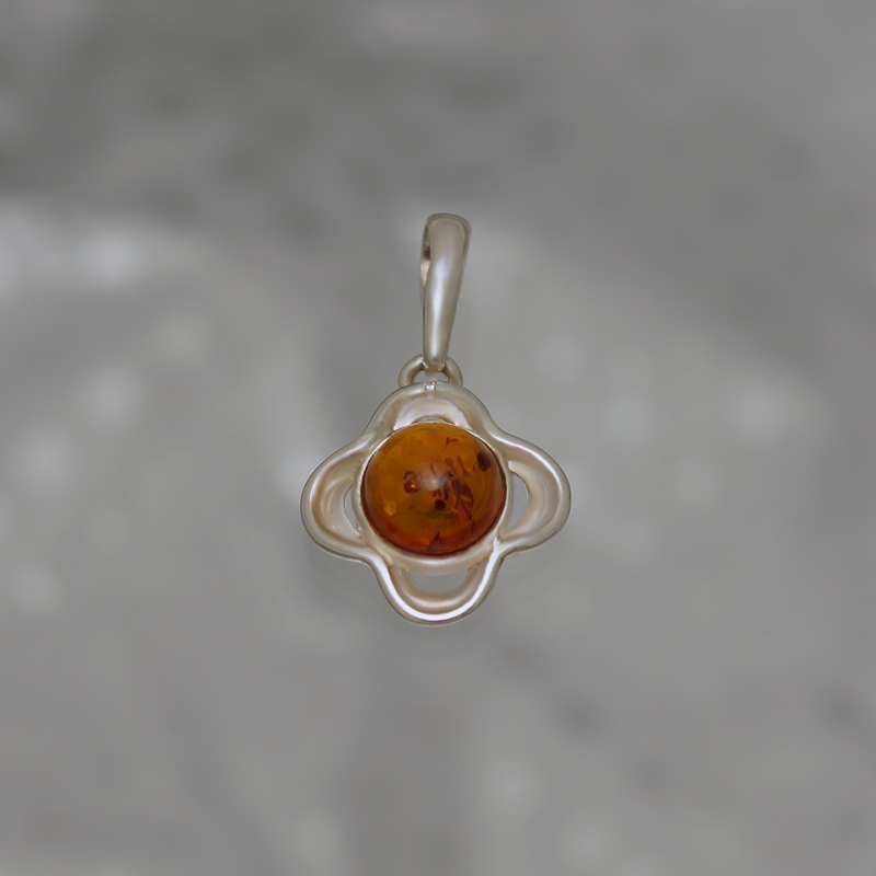 SILVER PENDANT WITH AMBER_GDSB-239