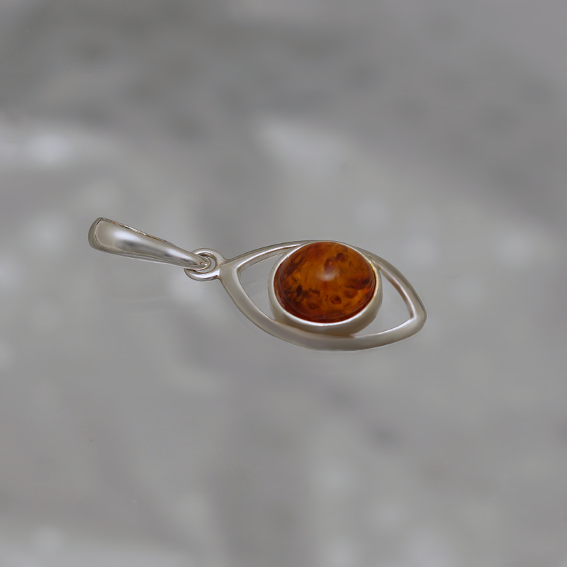 SILVER PENDANT WITH AMBER_GDSB-240