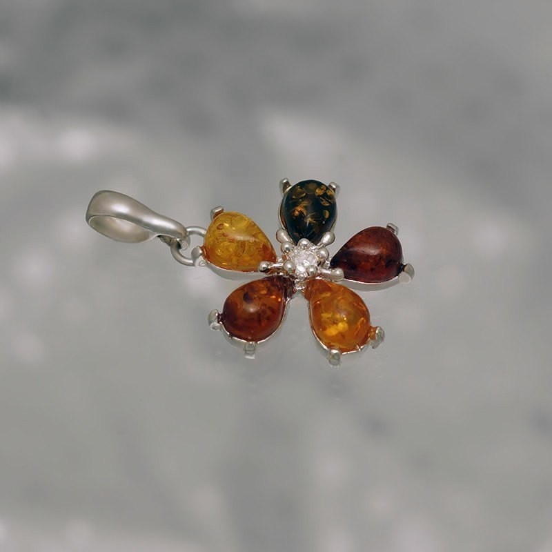 SILVER PENDANT WITH AMBER_GDSB-241