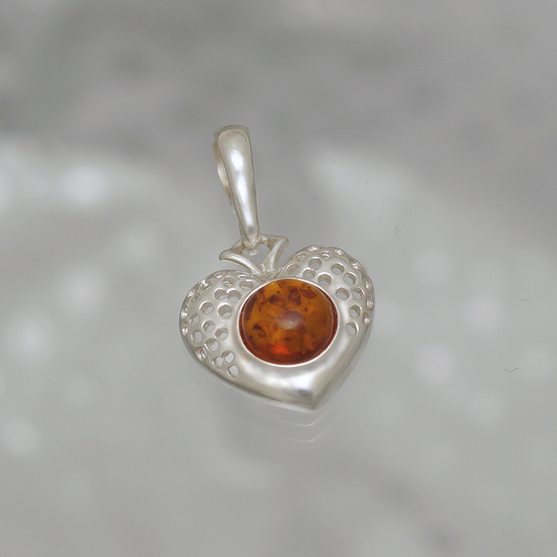 PENDENTIF EN ARGENT AVEC AMBER_GDSB-247