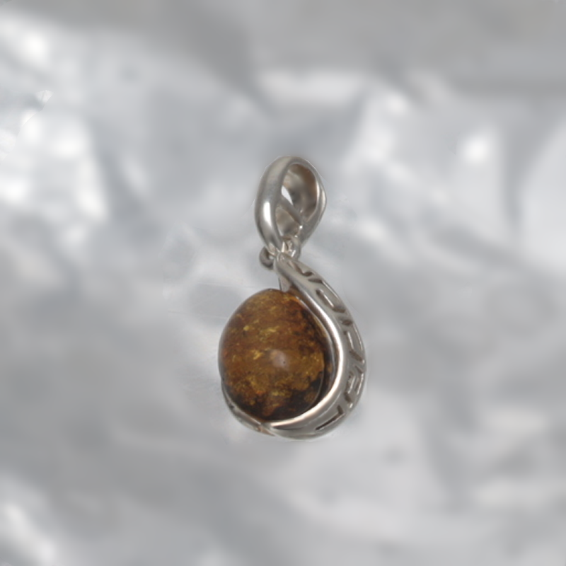 PENDENTIF EN ARGENT AVEC AMBER_GDSB-249