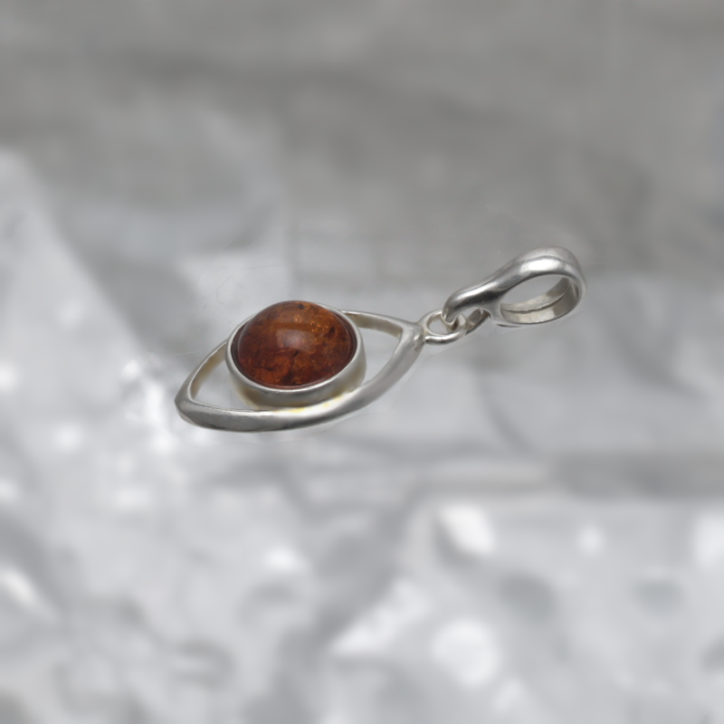 PENDENTIF EN ARGENT AVEC AMBER_GDSB-253