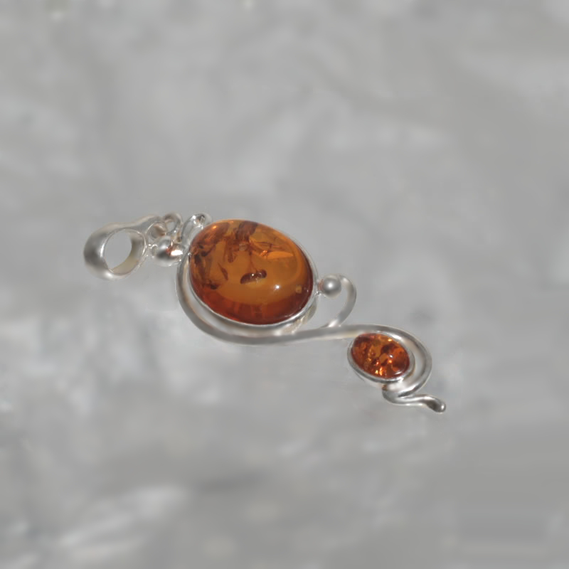 PENDENTIF EN ARGENT AVEC AMBER_GDSB-255