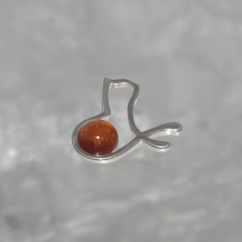 PENDENTIF EN ARGENT AVEC AMBER_GDSB-256