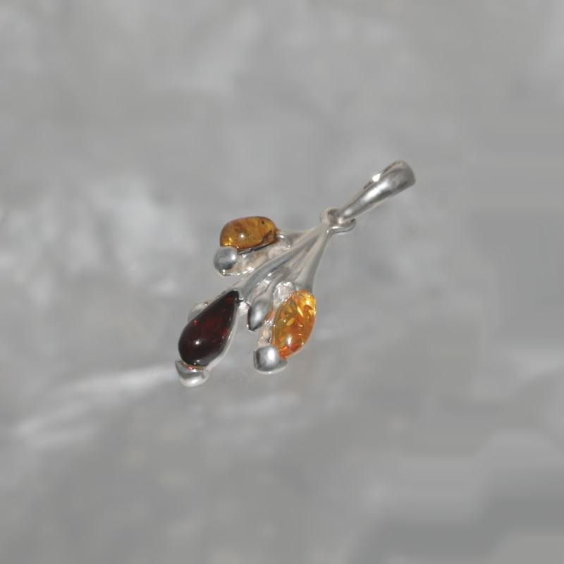 SILVER PENDANT WITH AMBER_GDSB-261