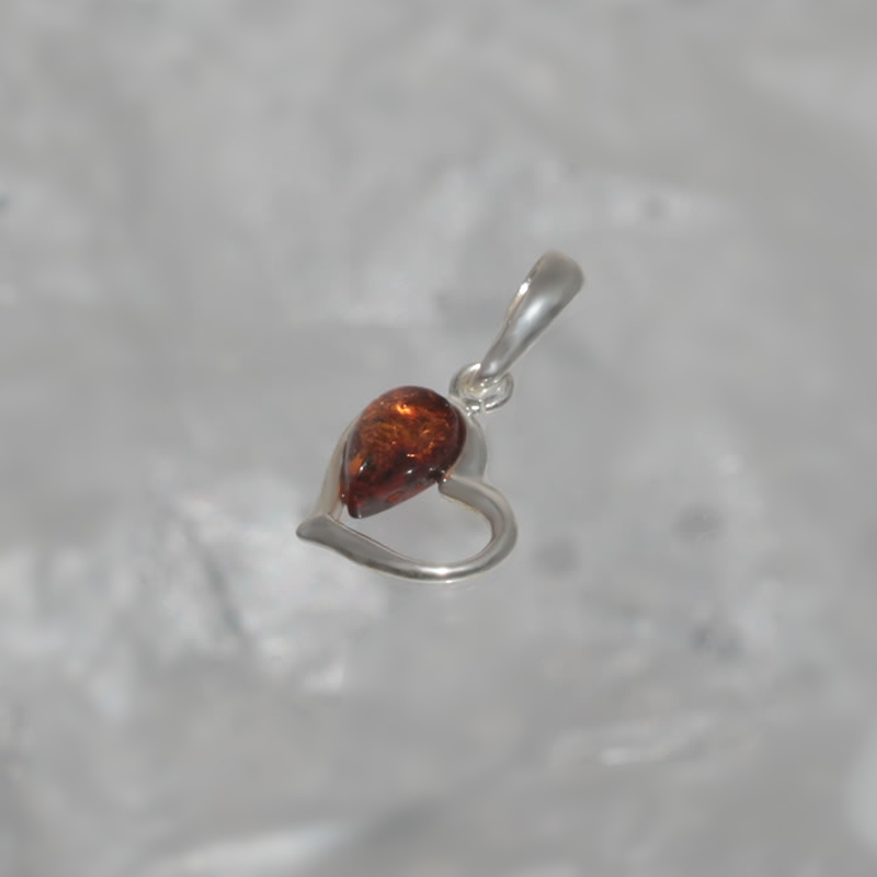 SILVER PENDANT WITH AMBER_GDSB-265