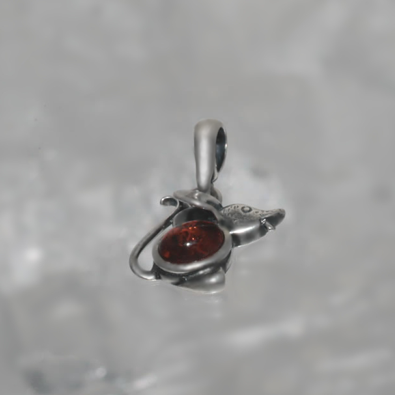 SILVER PENDANT WITH AMBER_GDSB-267