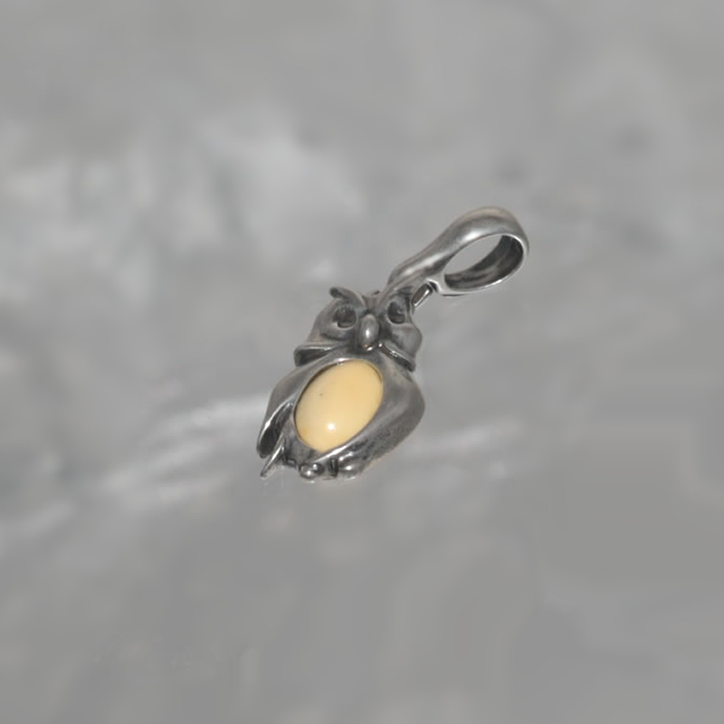 PENDENTIF EN ARGENT AVEC AMBER_GDSB-273