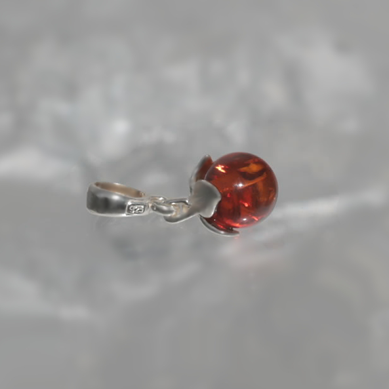 SILVER PENDANT WITH AMBER_GDSB-275