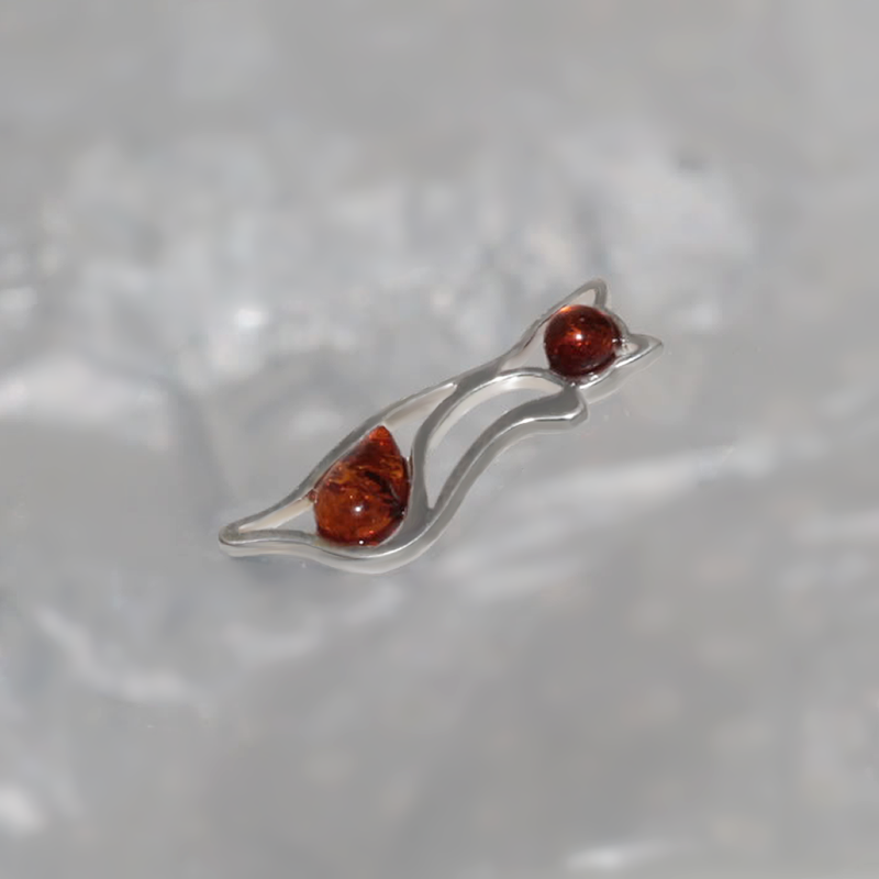 SILVER PENDANT WITH AMBER_GDSB-276