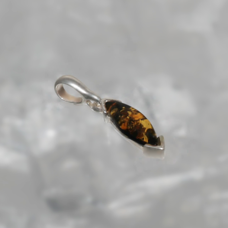 SILVER PENDANT WITH AMBER_GDSB-283