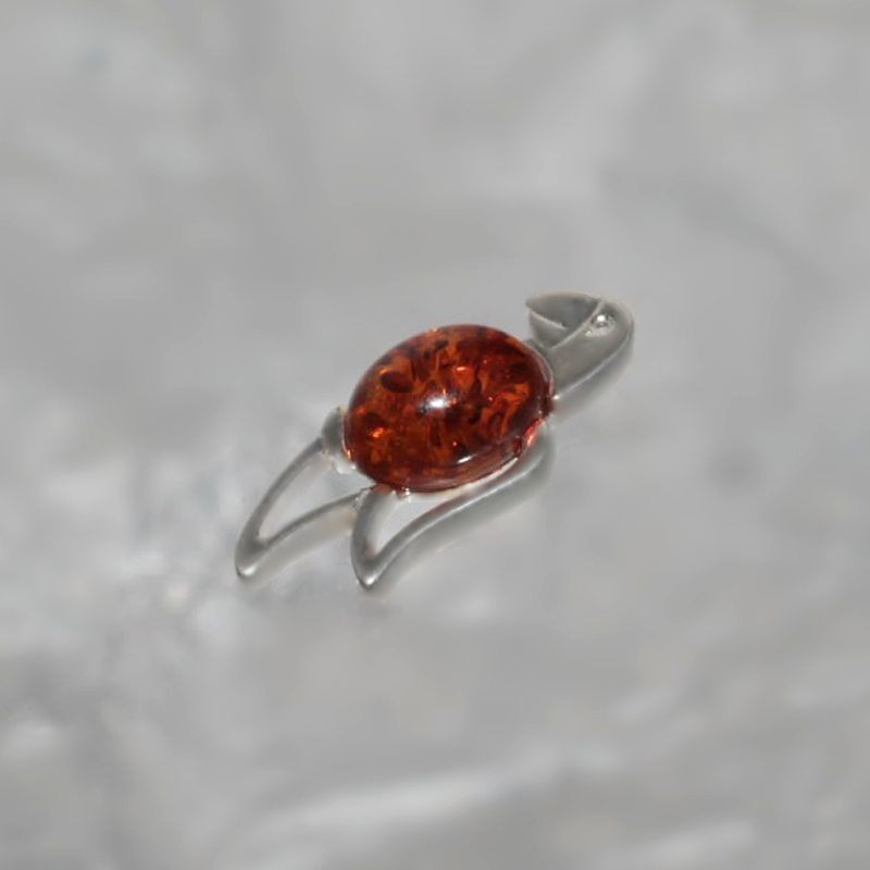 SILVER PENDANT WITH AMBER_GDSB-287