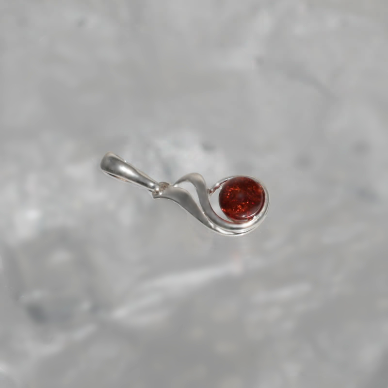 SILVER PENDANT WITH AMBER_GDSB-289