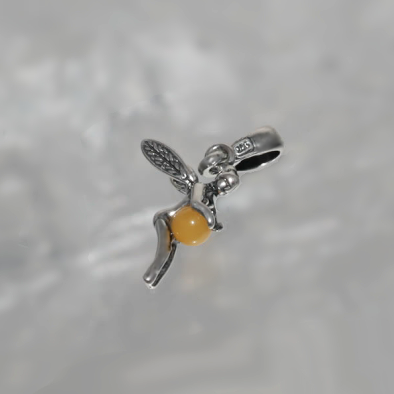 SILVER PENDANT WITH AMBER_GDSB-294