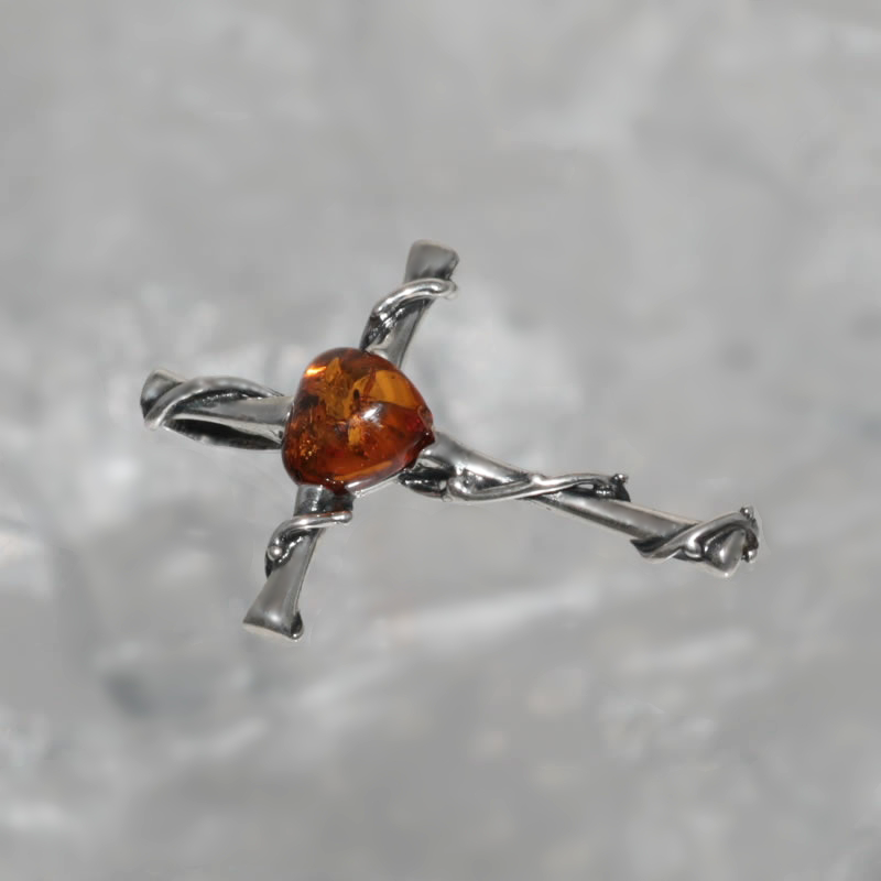 SILVER PENDANT WITH AMBER_GDSB-297