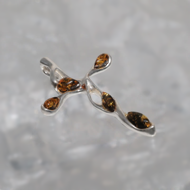 SILVER PENDANT WITH AMBER_GDSB-298