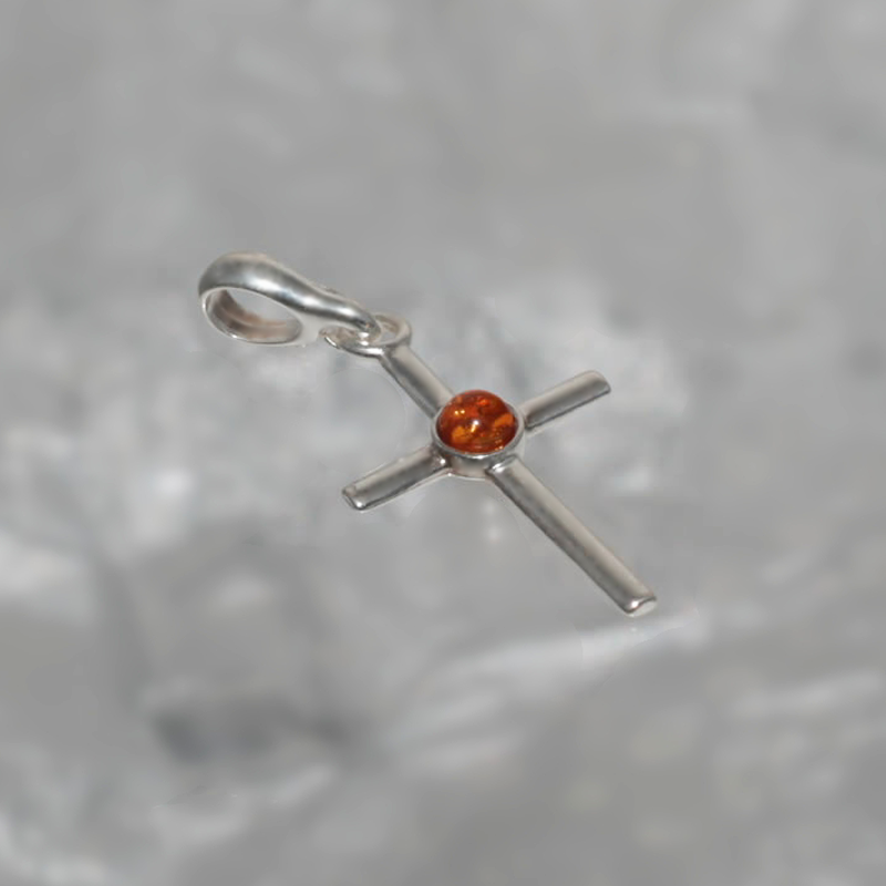 SILVER PENDANT WITH AMBER_GDSB-300