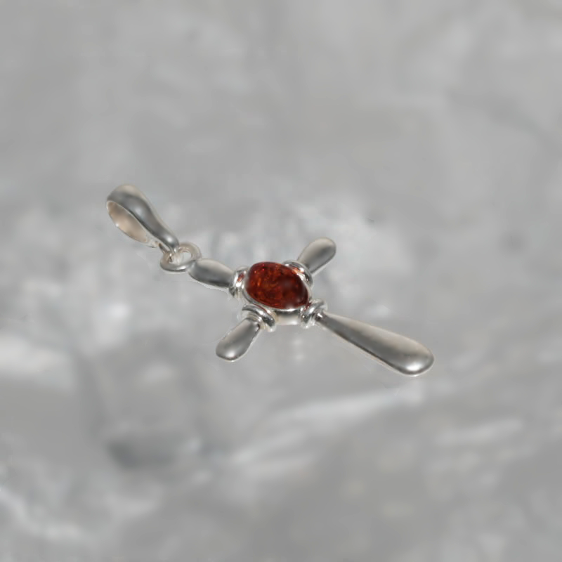 PENDENTIF EN ARGENT AVEC AMBER_GDSB-301