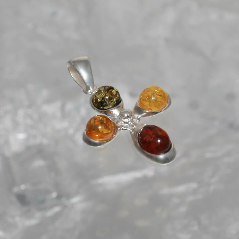 PENDENTIF EN ARGENT AVEC AMBER_GDSB-303