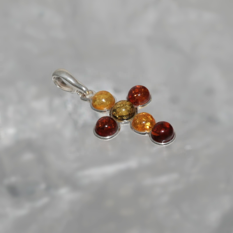 SILVER PENDANT WITH AMBER_GDSB-305