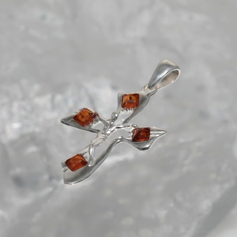 SILVER PENDANT WITH AMBER_GDSB-307