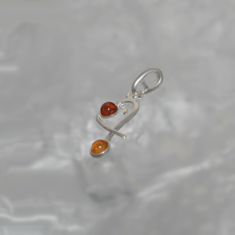 SILVER PENDANT WITH AMBER_KZSB-006