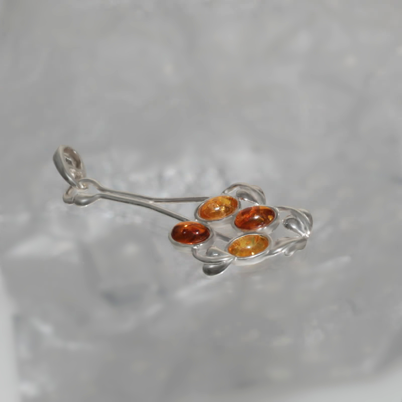 PENDENTIF EN ARGENT AVEC AMBER_KZSB-011