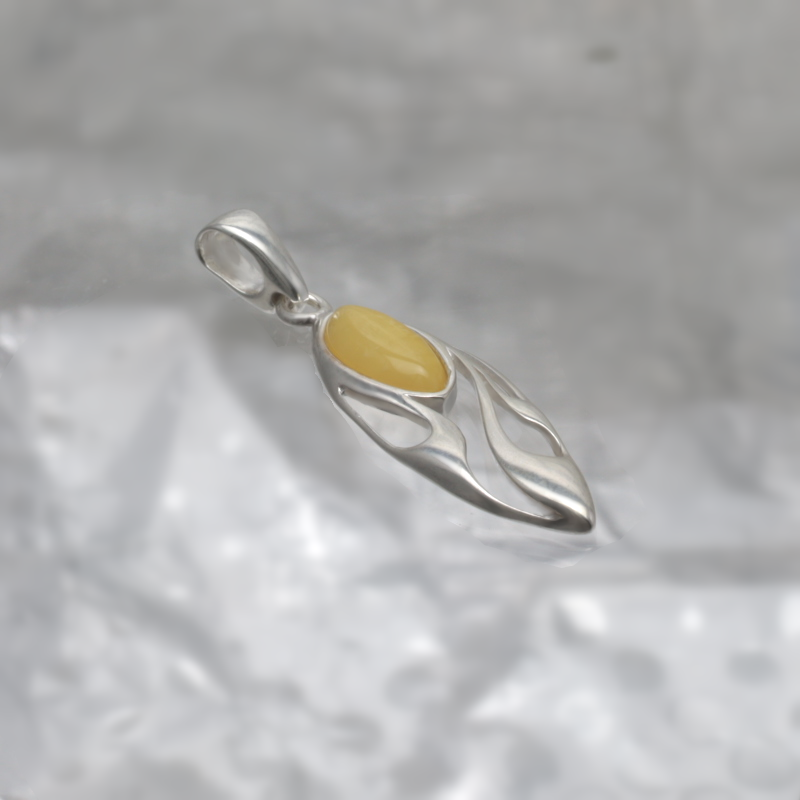 PENDENTIF EN ARGENT AVEC AMBER_KZSB-019