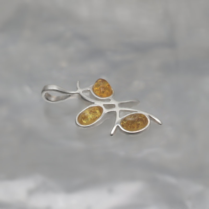 PENDENTIF EN ARGENT AVEC AMBER_KZSB-024