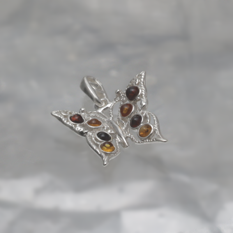 SILVER PENDANT WITH AMBER_KZSB-025