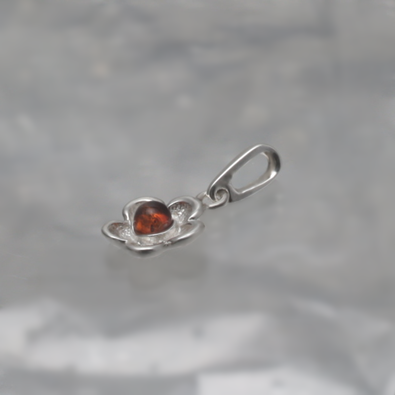 SILVER PENDANT WITH AMBER_KZSB-027