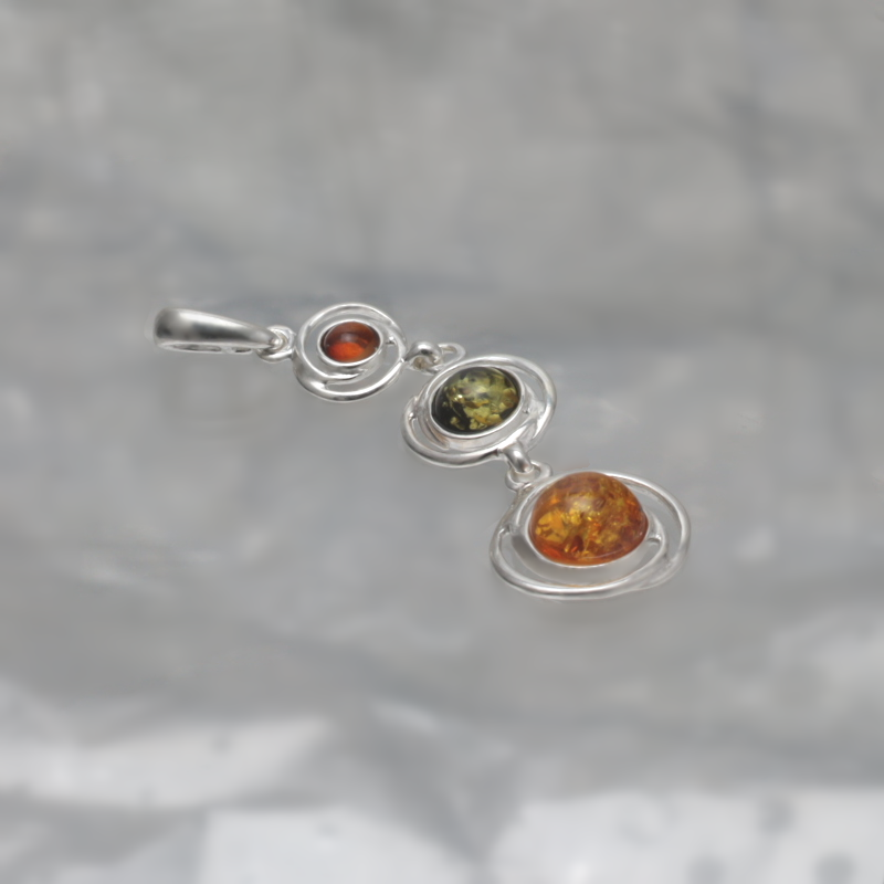 PENDENTIF EN ARGENT AVEC AMBER_KZSB-033