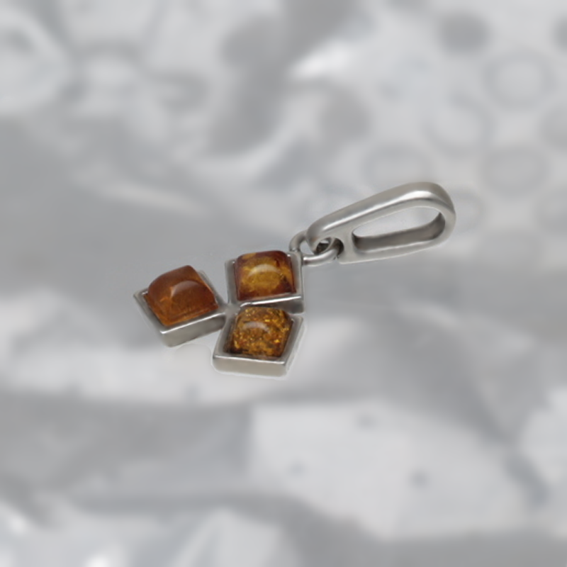 SILVER PENDANT WITH AMBER_KZSB-042