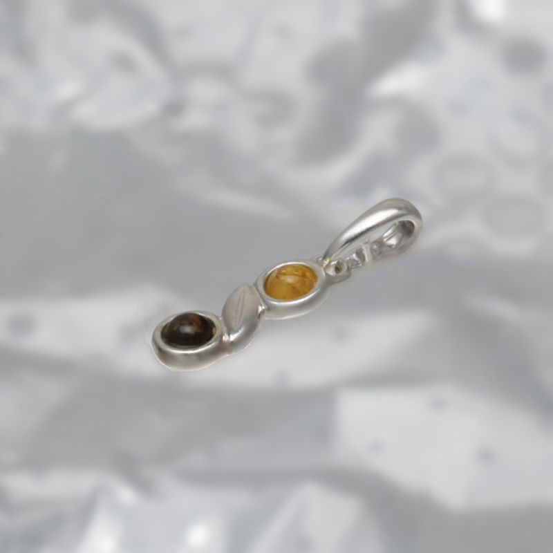 SILVER PENDANT WITH AMBER_KZSB-044