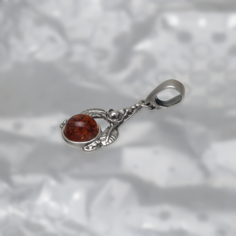 PENDENTIF EN ARGENT AVEC AMBER_KZSB-045