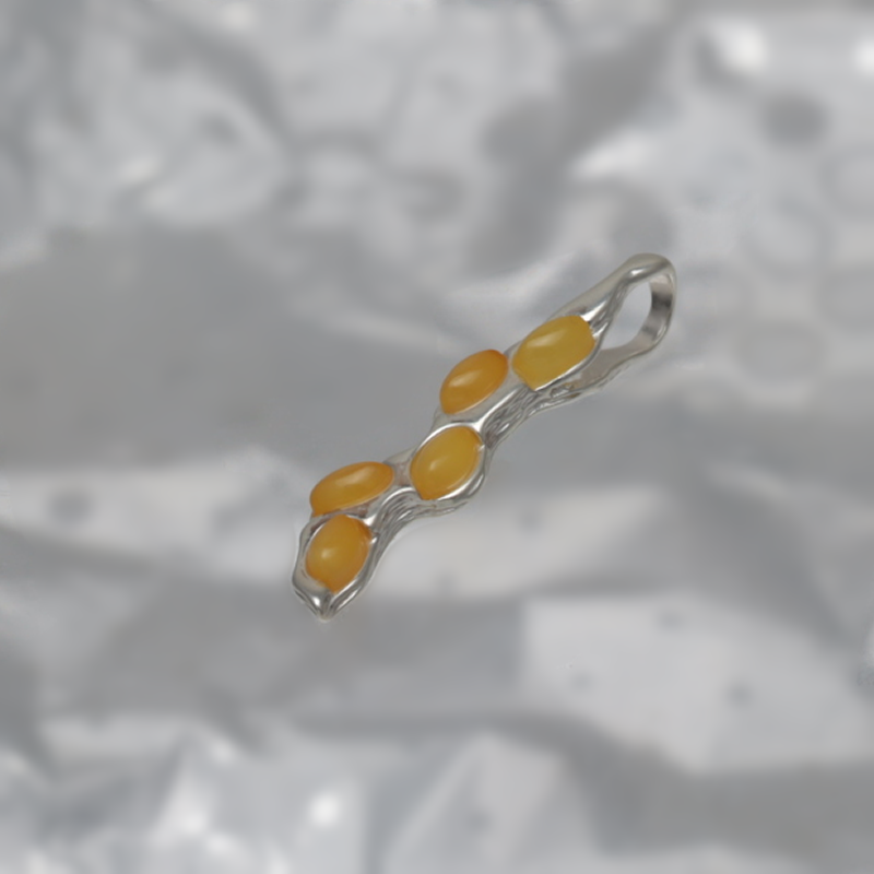 PENDENTIF EN ARGENT AVEC AMBER_KZSB-048