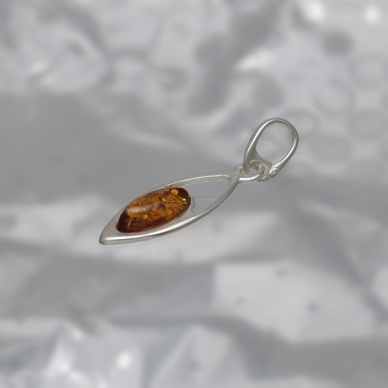 SILVER PENDANT WITH AMBER_KZSB-050