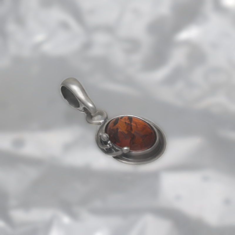 PENDENTIF EN ARGENT AVEC AMBER_KZSB-052