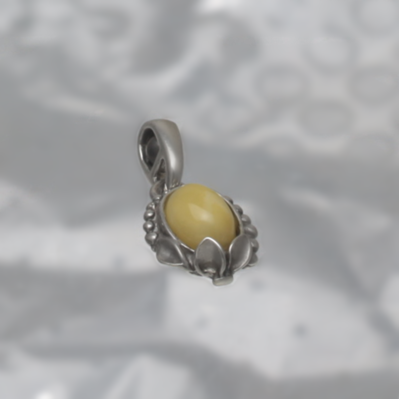 PENDENTIF EN ARGENT AVEC AMBER_KZSB-053