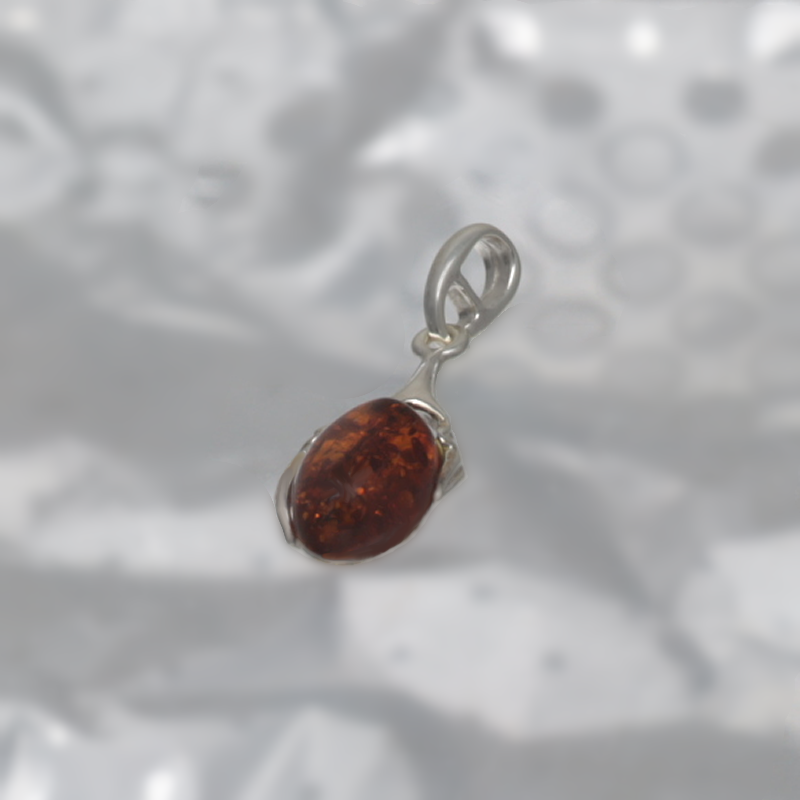 SILVER PENDANT WITH AMBER_KZSB-057