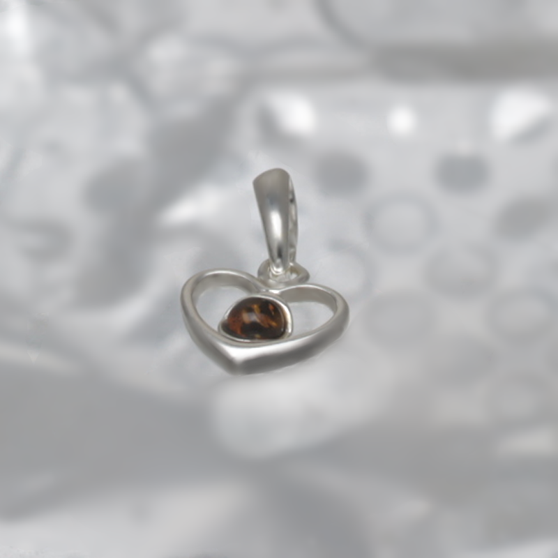 SILVER PENDANT WITH AMBER_KZSB-058