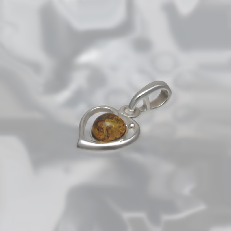 SILVER PENDANT WITH AMBER_KZSB-059