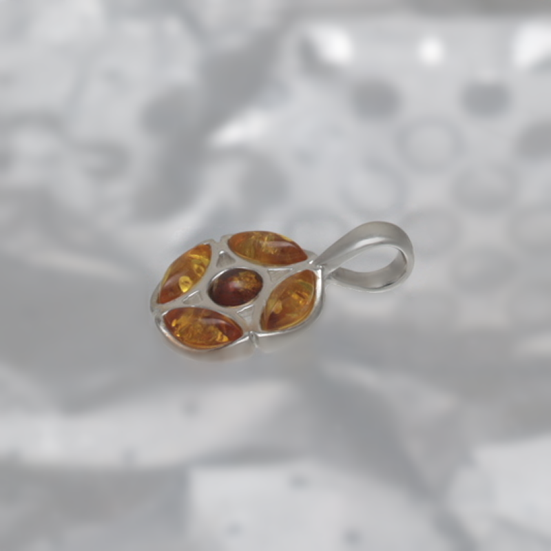 SILVER PENDANT WITH AMBER_KZSB-061