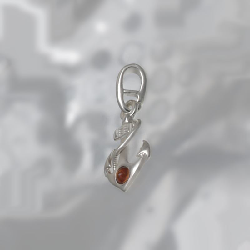 SILVER PENDANT WITH AMBER_KZSB-062