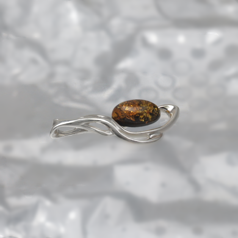 SILVER PENDANT WITH AMBER_KZSB-083