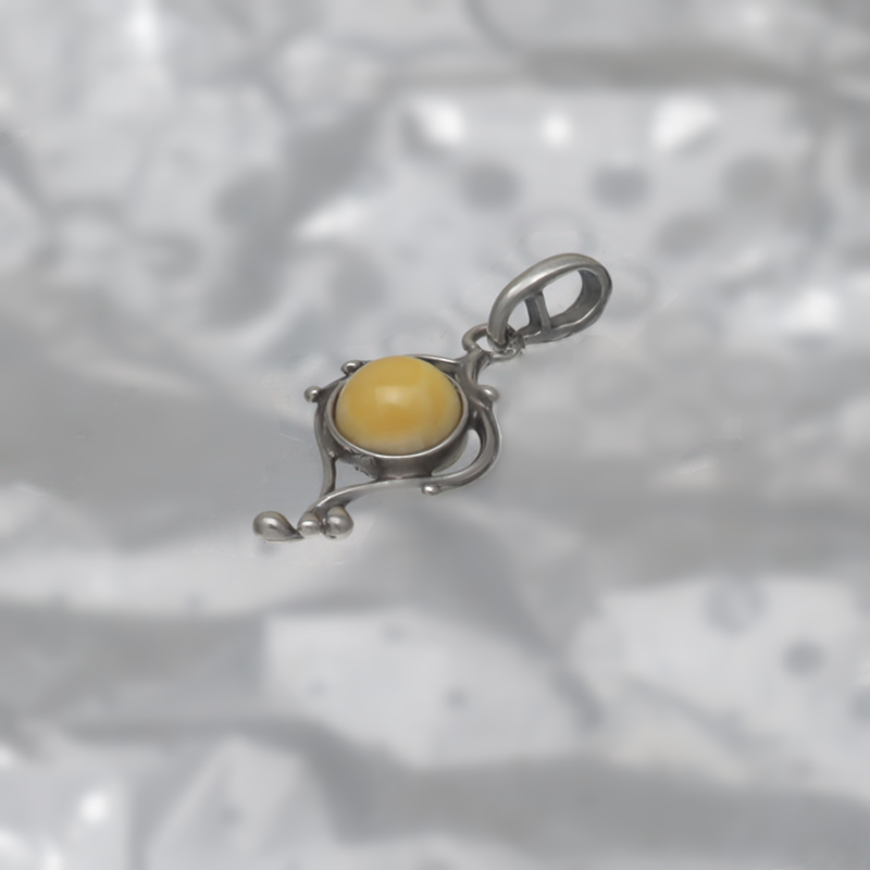 PENDENTIF EN ARGENT AVEC AMBER_KZSB-079