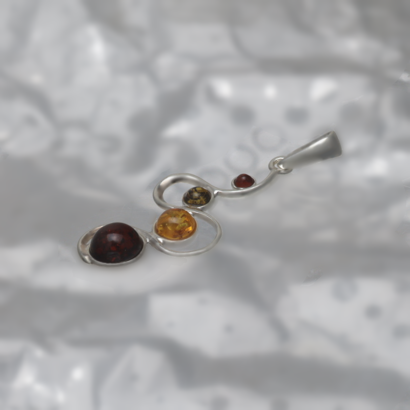 SILVER PENDANT WITH AMBER_KZSB-078