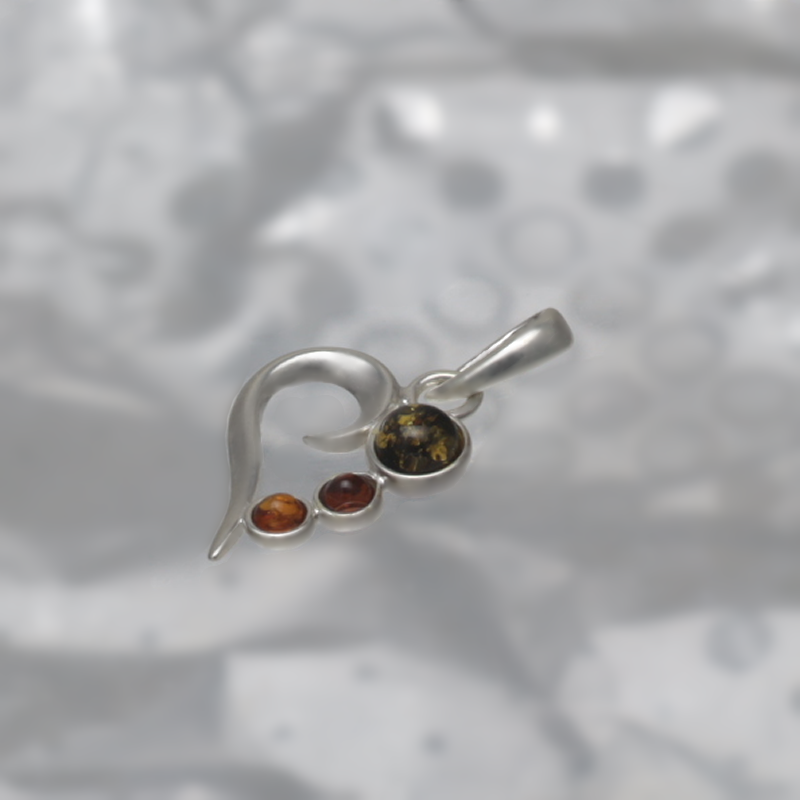 PENDENTIF EN ARGENT AVEC AMBER_KZSB-075